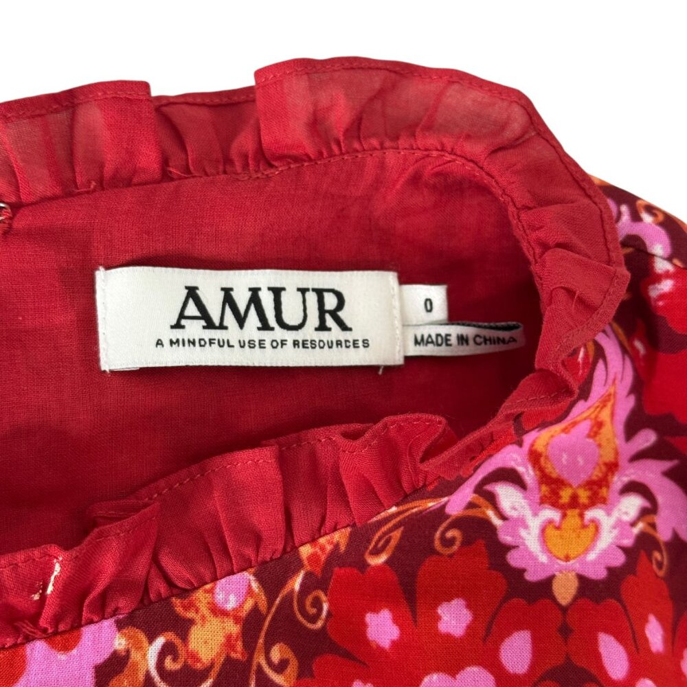 AMUR Codi Floral Long‎ Sleeve Minidress In Rosewood Kaleidoscope Paisley - Picture 10 of 12
